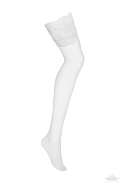 Obsessive Deep Lace White Stockings -Glamour Lace Shop Mayfair Stockings Obsessive 810 STO 2 packshot