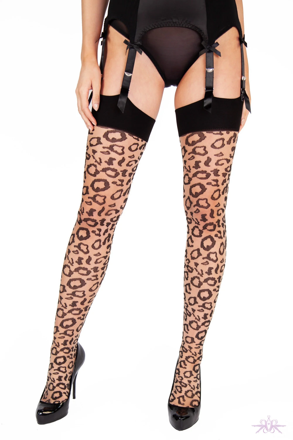 Playful Promises Nude Leopard Knit Stockings 3 Playful Promises Nude Leopard Knit Stockings