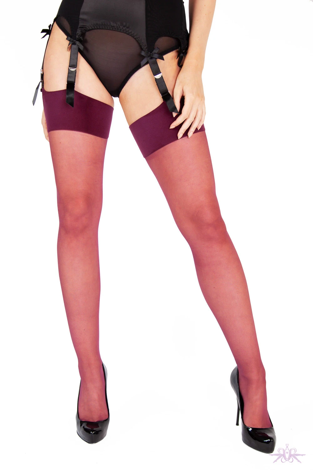 Playful Promises Grape Vintage Seamed Stockings 4 Playful Promises Grape Vintage Seamed Stockings - Image 2