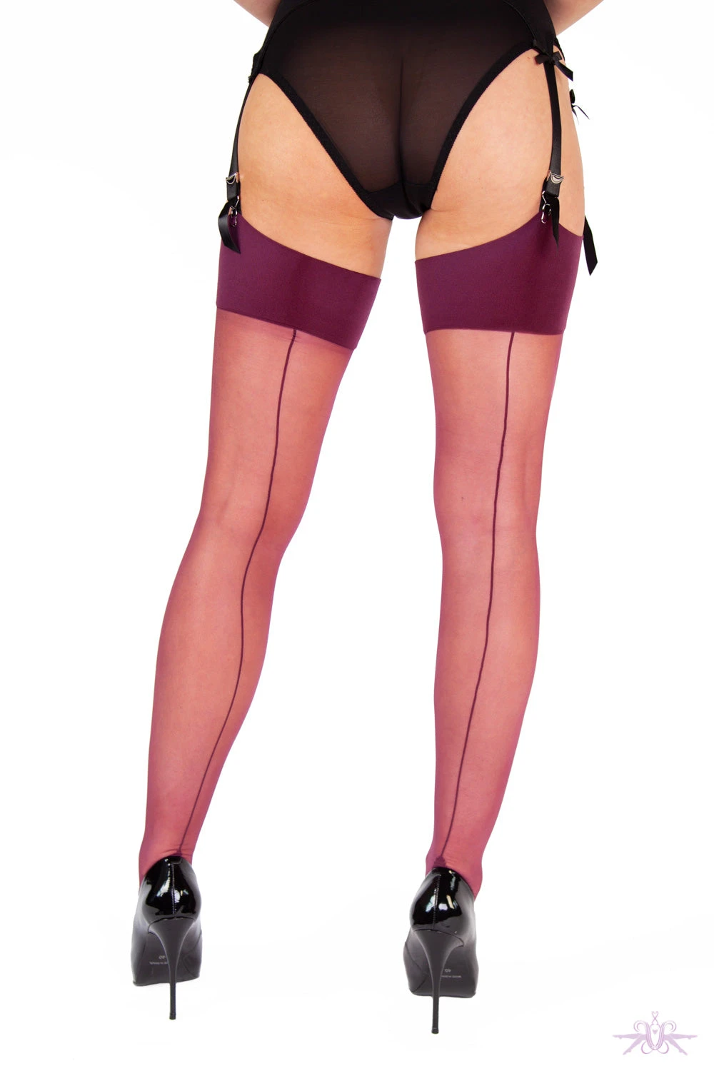 Playful Promises Grape Vintage Seamed Stockings 3 Playful Promises Grape Vintage Seamed Stockings