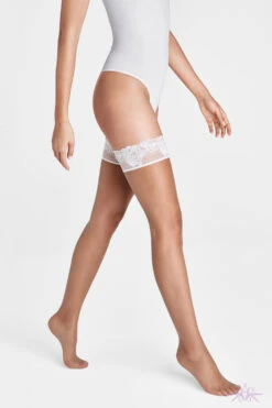 Wolford Nude 8 Lace Stay Ups -Glamour Lace Shop Mayfair Stockings20207 4433 4