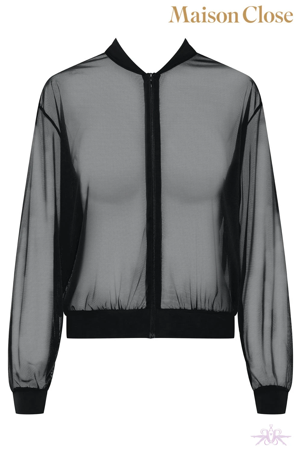 Maison Close Pure Tentation Sheer Black Bomber Jacket 14 Maison Close Pure Tentation Sheer Black Bomber Jacket - Image 12