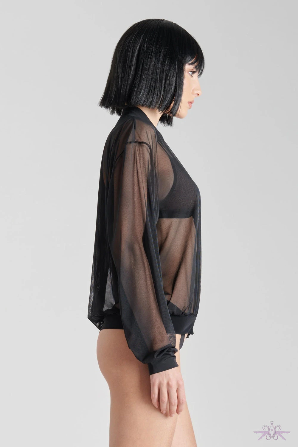 Maison Close Pure Tentation Sheer Black Bomber Jacket 6 Maison Close Pure Tentation Sheer Black Bomber Jacket - Image 4