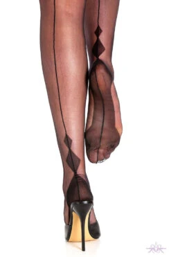 Gio Charleston Heel Fully Fashioned Stockings 7 Gio Charleston Heel Fully Fashioned Stockings -Glamour Lace Shop Mayfair StockingsBlack Charleston 1 1