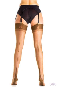 Gio Susan Heel Fully Fashioned Stockings -Glamour Lace Shop Mayfair StockingsChocolate Susan 3 1