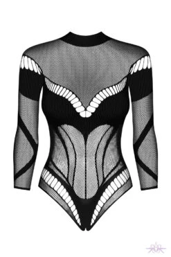 Obsessive Long Sleeved Open Bodysuit -Glamour Lace Shop Mayfair StockingsObsessive B135 teddy pwf 2