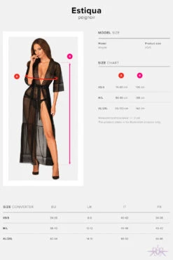 Obsessive Black Estiqua Peignoir -Glamour Lace Shop Mayfair StockingsObsessive Estiqua peignoir 17