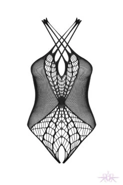 Obsessive Black Open Knit Bodysuit 9 Obsessive Black Open Knit Bodysuit -Glamour Lace Shop Mayfair StockingsObsessive bodystocking B118 packshot 121