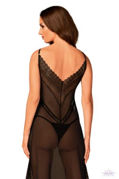 Obsessive Black Estiqua Long Chemise -Glamour Lace Shop Mayfair StockingsObsessive estiqua chemise aab 5