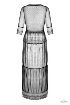 Obsessive Black Estiqua Peignoir -Glamour Lace Shop Mayfair StockingsObsessive estiqua peignoir pwb 4