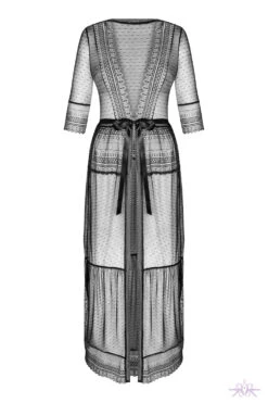 Obsessive Black Estiqua Peignoir -Glamour Lace Shop Mayfair StockingsObsessive estiqua peignoir pwf 3