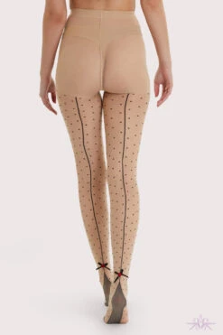 Playful Promises Dotty Seamed Tights With Bow