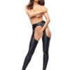 MissO Glossy Opaque Black Suspender Tights 1 MissO Glossy Opaque Black Suspender Tights -Glamour Lace Shop Mayfair StockingsSP800 1 1