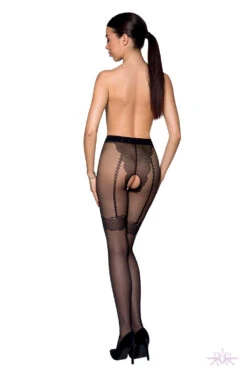 Passion Black Open Faux Suspender Tight 8 Passion Black Open Faux Suspender Tight -Glamour Lace Shop Mayfair StockingsTiopen016blackbackcopy kopia 16