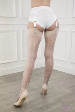 Gio Cuban Heel Fully Fashioned Stockings -Glamour Lace Shop Mayfair Stockingscubanfullyfashionedstockingsivory2 1024x1024 2x 8