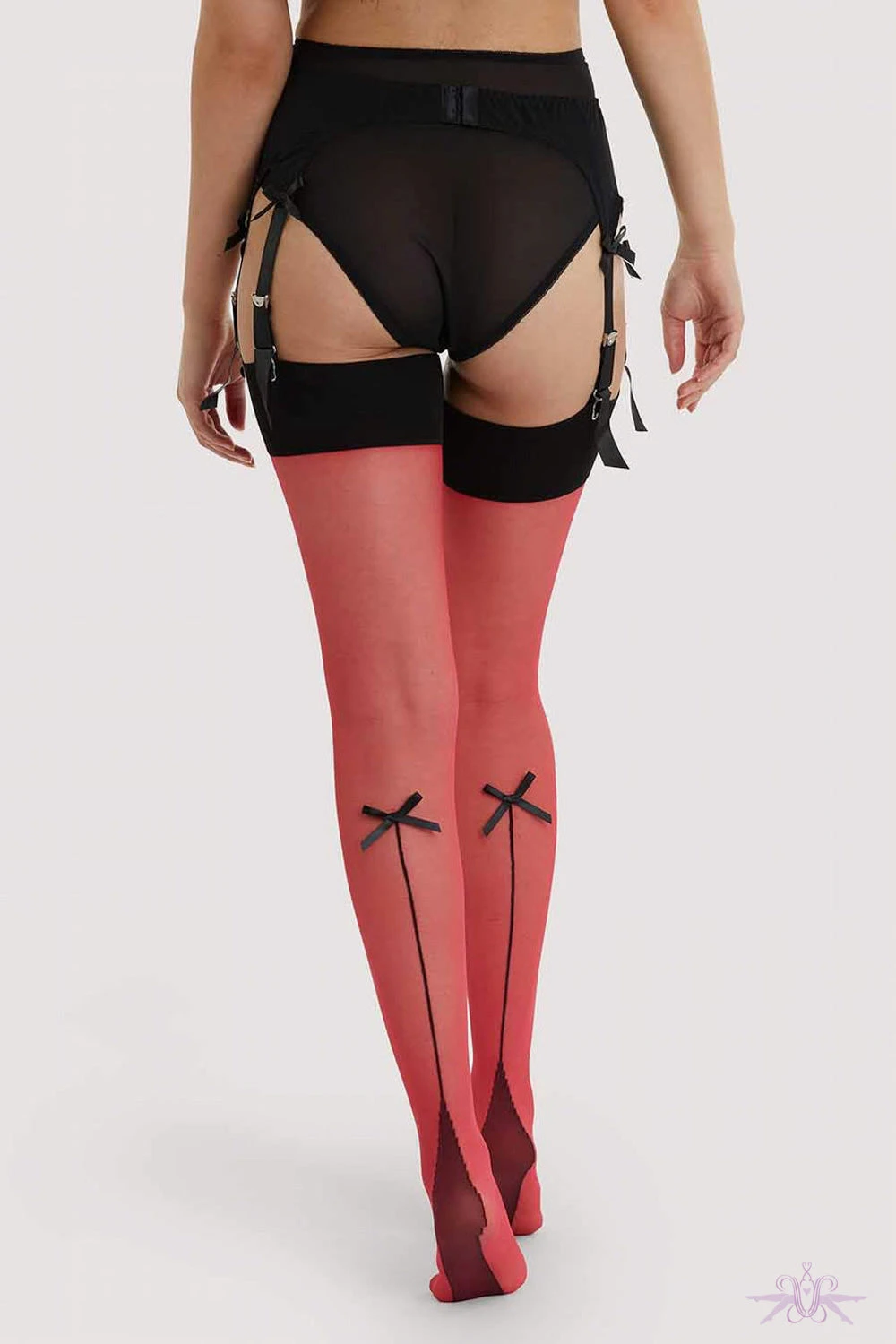 Playful Promises Red Bow Seamed Stockings 3 Playful Promises Red Bow Seamed Stockings