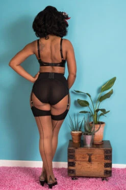 What Katie Did Contrast Nutmeg/Black Seamed Stockings -Glamour Lace Shop Mayfair Stockingsnutmeg black 2 2