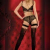 Ballerina Red Bow Opaque Black Hold Ups -Glamour Lace Shop bal350 01 red Edit